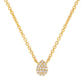 0.05ct 14k Yellow Gold Diamond Pave Necklace